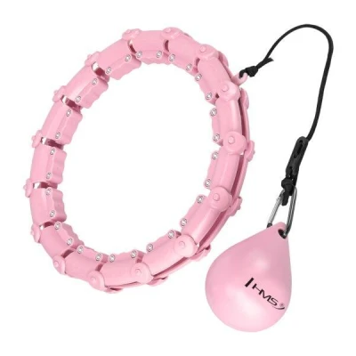 HMS Masážní hula hoop HHW11 PLUS SIZE se závažím růžová (VÝPRODEJ)