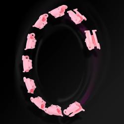 HMS Masážní hula hoop HHW11 PLUS SIZE se závažím růžová (VÝPRODEJ)