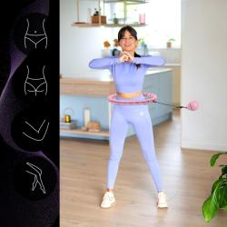 HMS Masážní hula hoop HHW11 PLUS SIZE se závažím růžová (VÝPRODEJ)