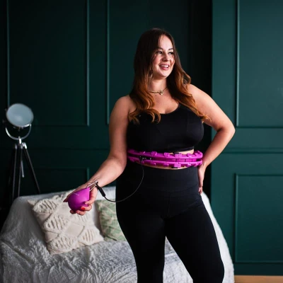 HMS Masážní hula hop HHW12 plus size se závažím fialová