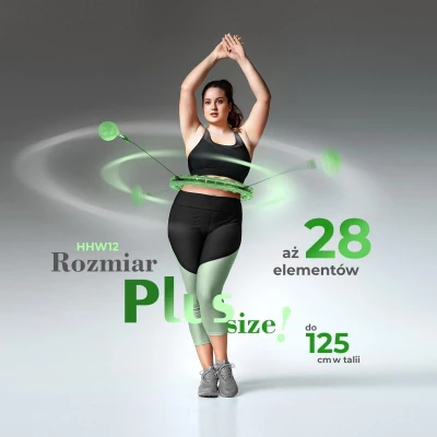 HMS Masážní hula hoop HHW12 plus size se závažím zelená