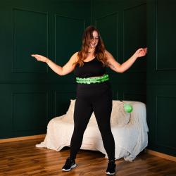 HMS Masážní hula hoop HHW12 plus size se závažím zelená
