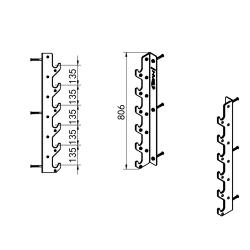 HMS Nástenný držiak na 6 olympijských os STR46