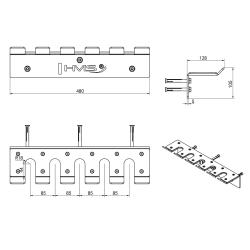 HMS Nástenný držiak / vešiak na 5 olympijských os STR45
