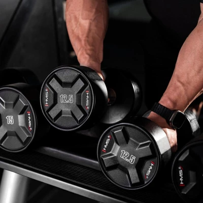 HMS HPC 12,5 kg černá polyuretanová jednoručka