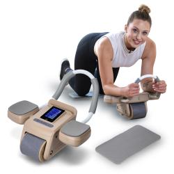 HMS Posilovací válec na břicho KA08 hnědý s automatickým odskokem