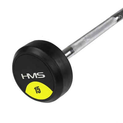 HMS PREMIUM GSG-15 černo-stříbrná 15 kg rovná obouruční činka