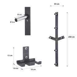 HMS PREMIUM Sada nástěnných držáků na závaží a osy HMS STR28 a STR29