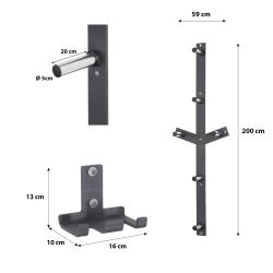 HMS PREMIUM Sada nástěnných držáků na závaží a osy HMS STR28 a STR29