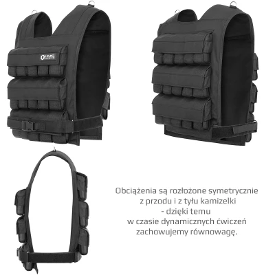 HMS PREMIUM KTO40 černá 40 kg zátěžová vesta