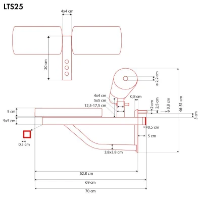 HMS LTS25 černý přídavný sedák se zarážkou