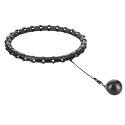 HMS Sada černé masážní Hula Hoop se závažím HHW11 a zeštíhlujícího bederního pásu HMS BR163 PLUS SIZE