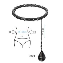 HMS Sada černé masážní Hula Hoop se závažím HHW11 a zeštíhlujícího bederního pásu HMS BR163 PLUS SIZE