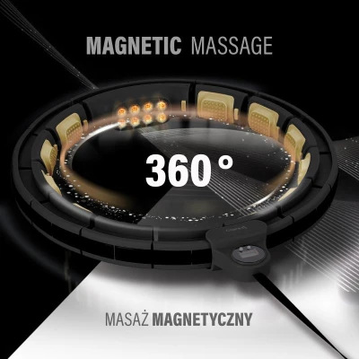 HMS Sada masážní hula hoop HHM13 se závažím, magnety a počítadlem a zeštíhlujícího pásu BR163 černá