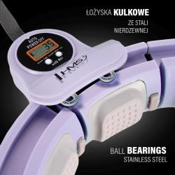 HMS Sada masážní hula hoop HHM13 se závažím, magnety a počítadlem a zeštíhlujícího pásu BR163 fialová (VÝPRODEJ)