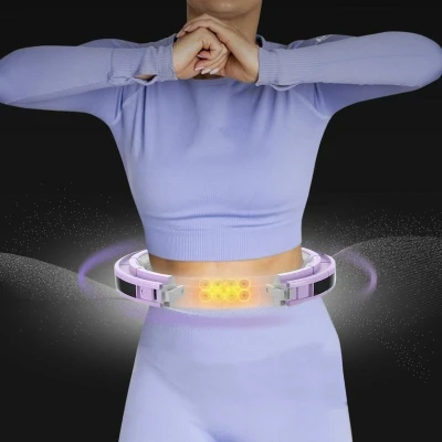 HMS Sada masážní hula hoop HHM13 se závažím, magnety a počítadlem a zeštíhlujícího pásu BR163 fialová (VÝPRODEJ)