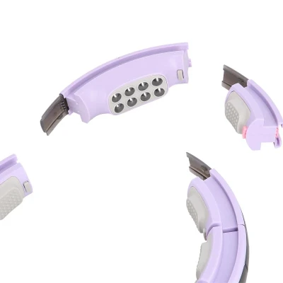 HMS Sada masážní hula hoop HHM13 se závažím, magnety a počítadlem a zeštíhlujícího pásu BR163 fialová (VÝPRODEJ)