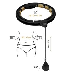 HMS Sada masážní hula hoop HHM13 se závažím, magnety a počítadlem a zeštíhlujícího pásu BR163 zelená