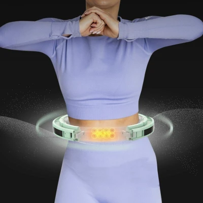 HMS Sada masážní hula hoop HHM13 se závažím, magnety a počítadlem a zeštíhlujícího pásu BR163 zelená