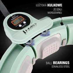 HMS Sada masážny hula hoop HHM13 so závažím, magnetmi a počítadlom a zoštíhľujúceho pásu BR163 zelená