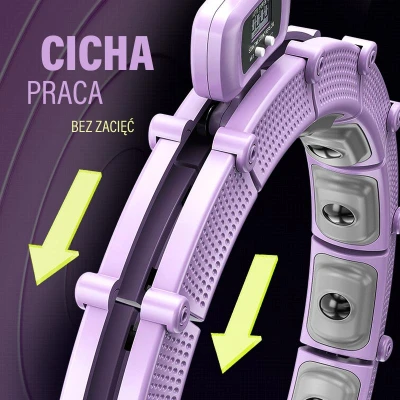 HMS Sada masážní hula hoop HHM14 se závažím a počítadlem a zeštíhlujícího pásu BR163 fialová