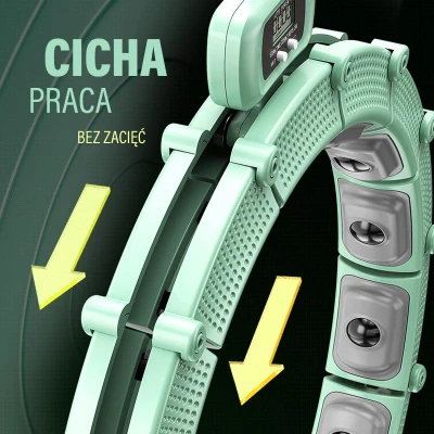 HMS Sada masážní hula hoop HHM14 se závažím a počítadlem a zeštíhlujícího pásu BR163 zelená