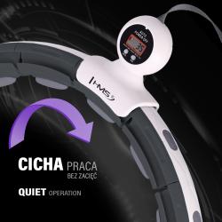 HMS Sada masážny hula hoop HHM15 čierna so závažím, magnetmi a počítadlom a zoštíhľujúceho pásu BR163