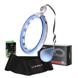 HMS Sada masážny hula hoop HHM15 modrá so závažím, magnetmi a počítadlom a zoštíhľujúceho pásu BR163 PLUS SIZE