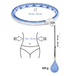 HMS Sada masážní hula hoop HHM15 modrá se závažím, magnety a počítadlem a zeštíhlujícího pásu BR163 PLUS SIZE