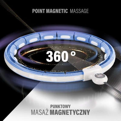 HMS Sada masážní hula hoop HHM15 modrá se závažím, magnety a počítadlem a zeštíhlujícího pásu BR163 PLUS SIZE