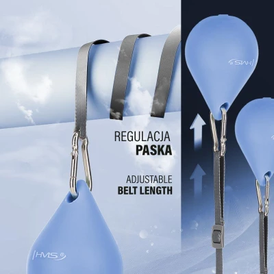 HMS Sada masážní hula hoop HHM15 modrá se závažím, magnety a počítadlem a zeštíhlujícího pásu BR163 PLUS SIZE