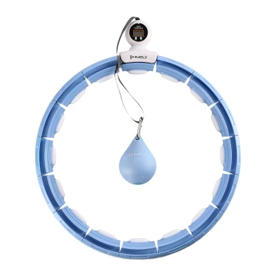HMS Sada masážní hula hoop HHM15 modrá se závažím, magnety a počítadlem a zeštíhlujícího pásu BR163 PLUS SIZE