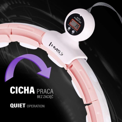 HMS Sada masážní hula hoop HHM15 růžová se závažím, magnety a počítadlem a zeštíhlujícího pásu BR163 PLUS SIZE