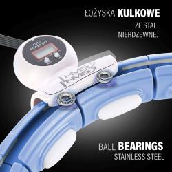 HMS Sada masážny hula hoop HHM15 so závažím, magnetmi a počítadlom a zoštíhľujúceho pásu BR163 modrá