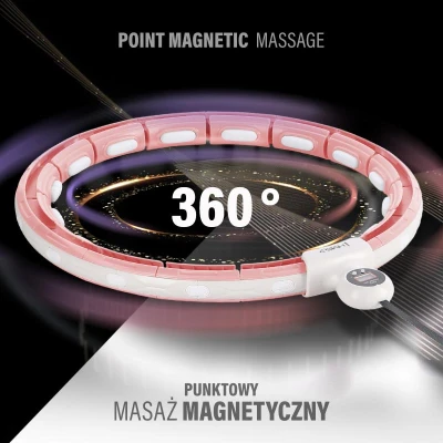 HMS Sada masážní hula hoop HHM15 se závažím, magnety a počítadlem a zeštíhlujícího pásu BR163 růžová