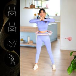 HMS Sada masážní hula hoop HHM15 se závažím, magnety a počítadlem a zeštíhlujícího pásu BR163 růžová