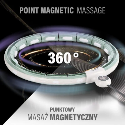 HMS Sada masážní hula hoop HHM15 se závažím, magnety a počítadlem a zeštíhlujícího pásu BR163 zelená