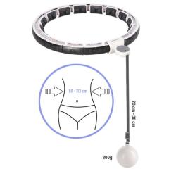 HMS Sada masážní hula hoop HHM16 bílá se závažím, magnety a počítadlem a zeštíhlujícího pásu BR163 PLUS SIZE