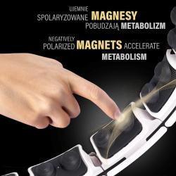 HMS Sada masážní hula hoop HHM16 bílá se závažím, magnety a počítadlem a zeštíhlujícího pásu BR163 PLUS SIZE