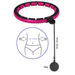 HMS Sada masážní hula hoop HHM16 černá se závažím, magnety a počítadlem a zeštíhlujícího pásu BR163
