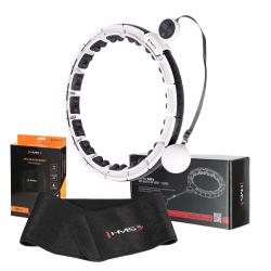 HMS Sada masážní hula hoop HHM16 se závažím, magnety a počítadlem a zeštíhlujícího pásu BR163