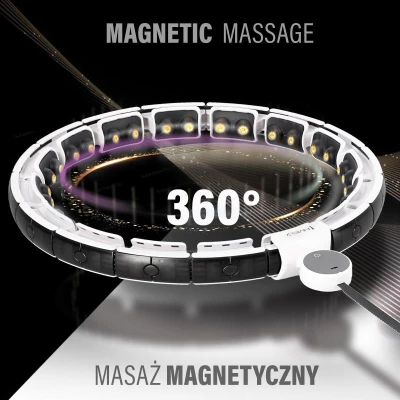 HMS Sada masážní hula hoop HHM16 se závažím, magnety a počítadlem a zeštíhlujícího pásu BR163