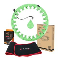 HMS Sada masážny hula hoop HHW01 so závažím a zoštíhľujúceho pásu BR163 zelená