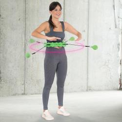HMS Sada masážní hula hoop HHW01 se závažím a zeštíhlujícícho pásu BR163 zelená