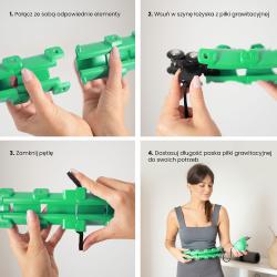 HMS Sada masážní hula hoop HHW01 se závažím a zeštíhlujícícho pásu BR163 zelená