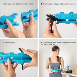 HMS Sada masážní hula hoop HHW01 se závažím a zeštíhlujícího pásu BR163 modrá