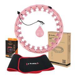 HMS Sada masážny hula hoop HHW01 so závažím a zoštíhľujúceho pásu BR163 ružová