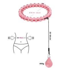HMS Sada masážní hula hoop HHW01 se závažím a zeštíhlujícího pásu BR163 růžová
