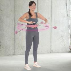 HMS Sada masážní hula hoop HHW01 se závažím a zeštíhlujícího pásu BR163 růžová