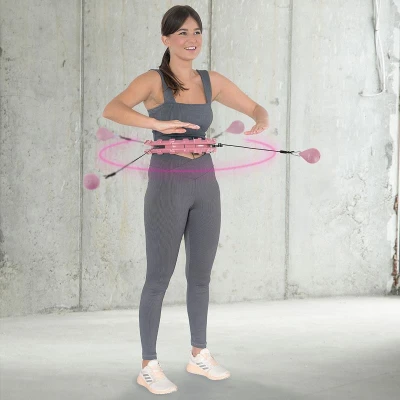 HMS Sada masážní hula hoop HHW01 se závažím a zeštíhlujícího pásu BR163 růžová